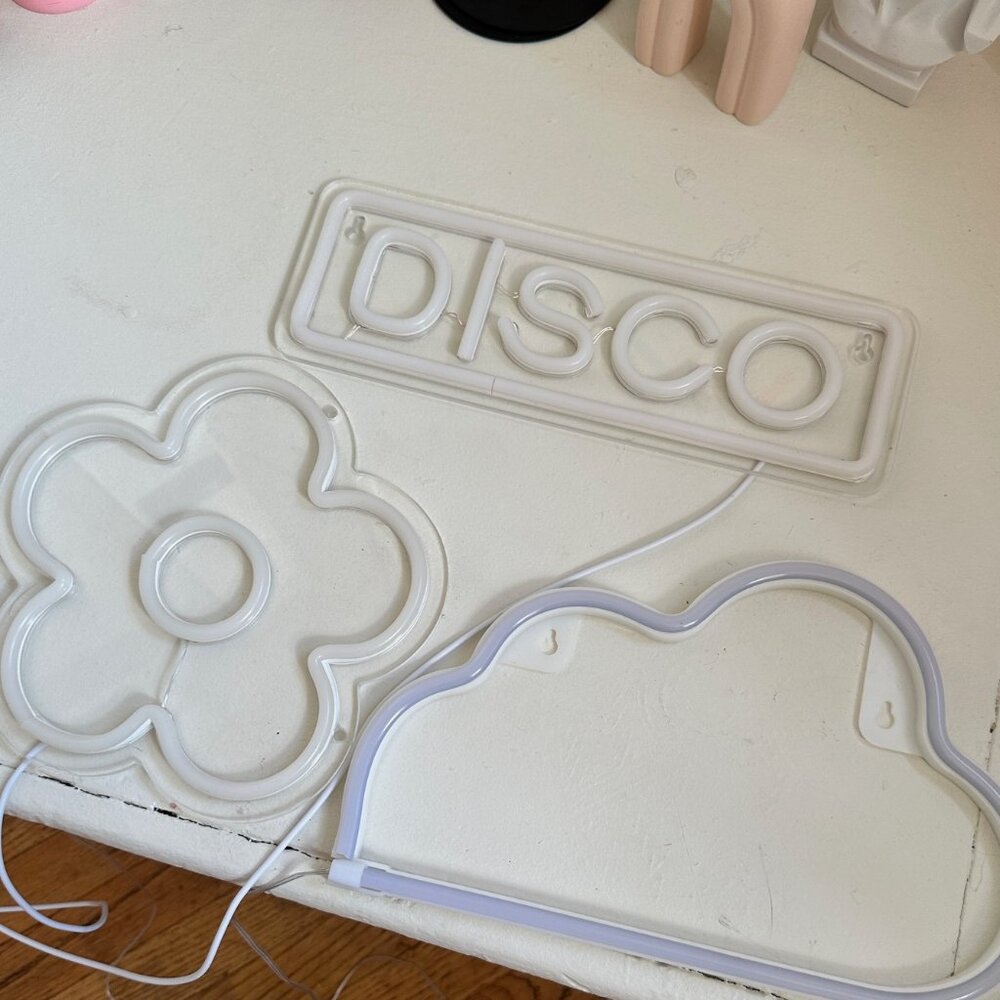 3 Led Signs - Cloud, Flower, Disco